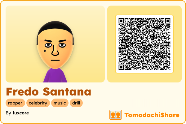 Fredo Santana, a male Mii  with tags: rapper, celebrity, music, drill