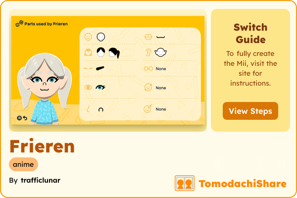 Frieren, a female Mii  with tags: anime