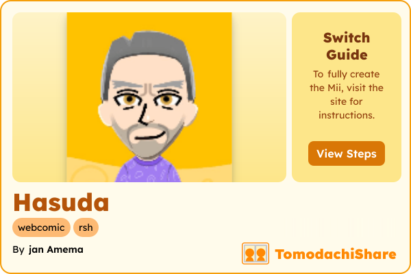 Hasuda, a male Mii  with tags: webcomic, rsh