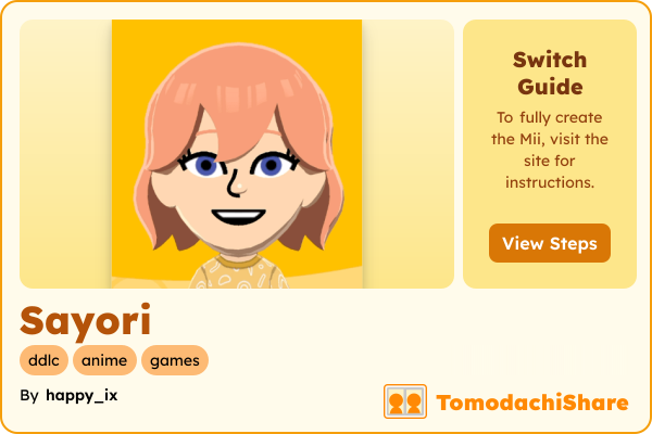 Sayori, a female Mii  with tags: ddlc, anime, games