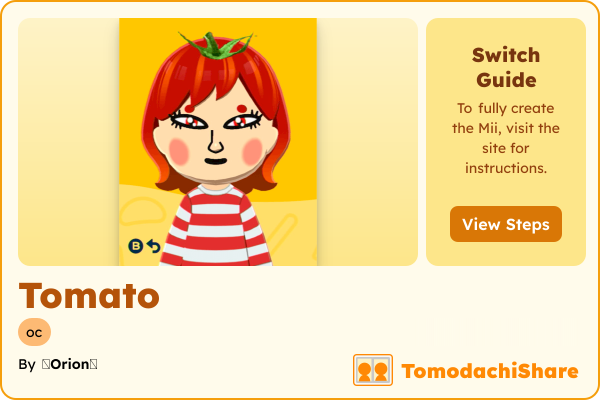 Tomato, a female Mii  with tags: oc