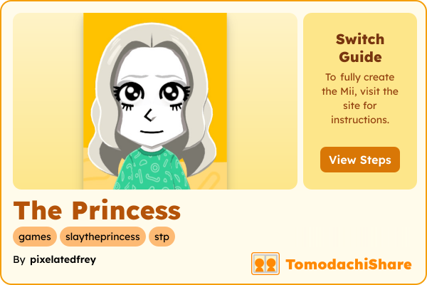 The Princess, a female Mii  with tags: games, slaytheprincess, stp