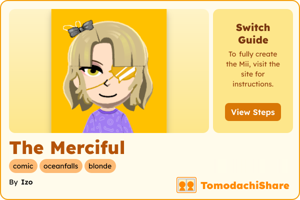 The Merciful, a male Mii  with tags: comic, oceanfalls, blonde