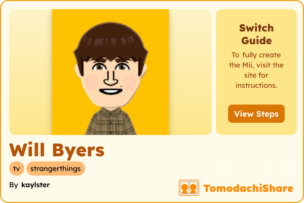 Will Byers, a male Mii  with tags: tv, strangerthings