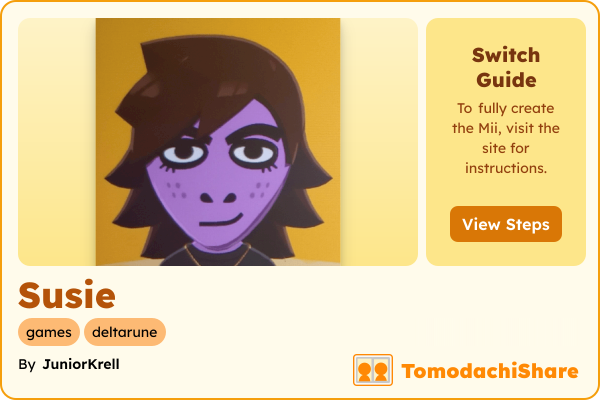 Susie, a female Mii  with tags: games, deltarune