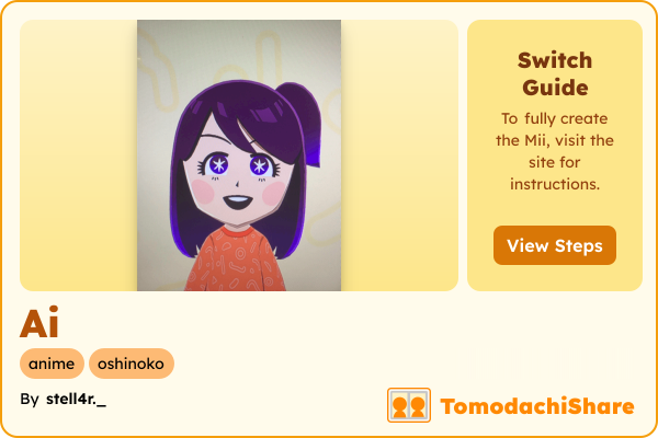 Ai, a female Mii  with tags: anime, oshinoko