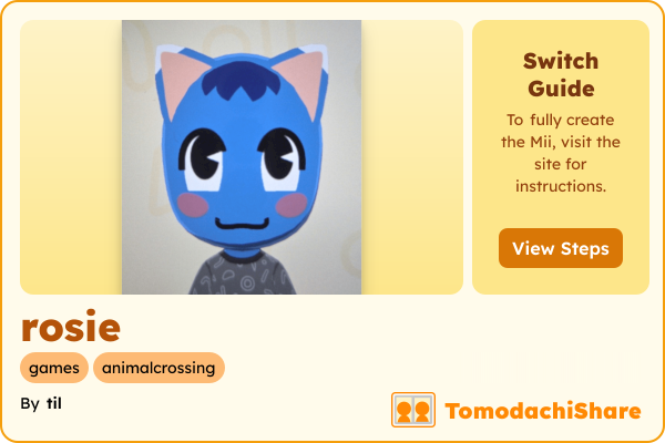 rosie, a female Mii  with tags: games, animalcrossing