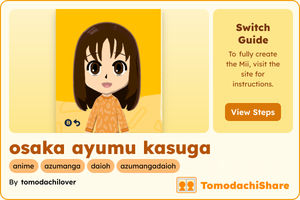 osaka ayumu kasuga, a female Mii  with tags: anime, azumanga, daioh, azumangadaioh