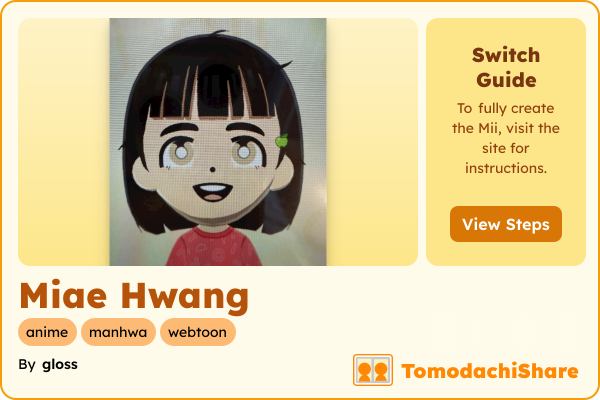 Miae Hwang, a female Mii  with tags: anime, manhwa, webtoon