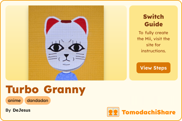 Turbo Granny, a female Mii  with tags: anime, dandadan
