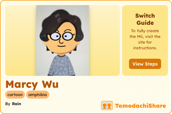 Marcy Wu, a female Mii  with tags: cartoon, amphibia