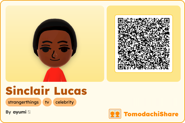 Sinclair Lucas, a male Mii  with tags: strangerthings, tv, celebrity