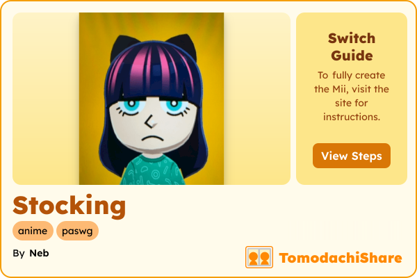 Stocking, a female Mii  with tags: anime, paswg