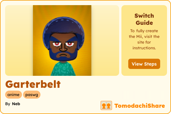 Garterbelt, a male Mii  with tags: anime, paswg
