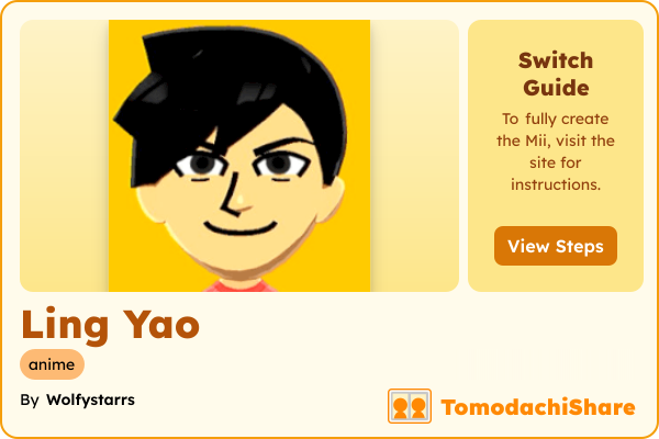 Ling Yao, a male Mii  with tags: anime
