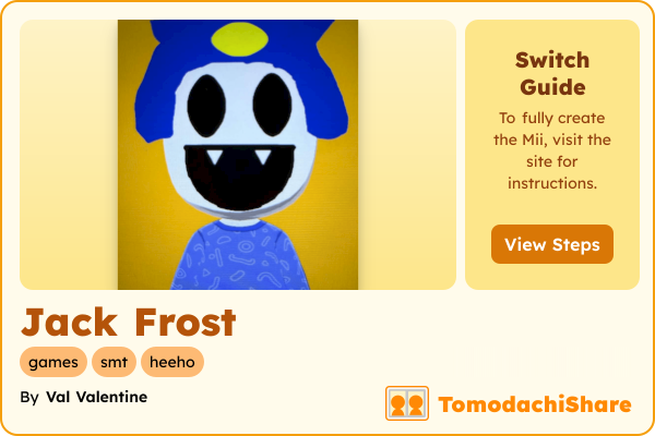 Jack Frost, a male Mii  with tags: games, smt, heeho