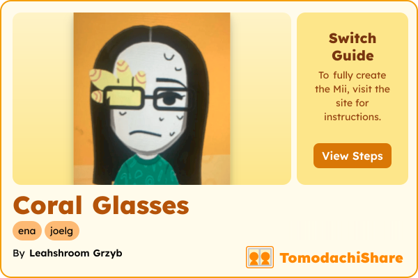 Coral Glasses, a female Mii  with tags: ena, joelg