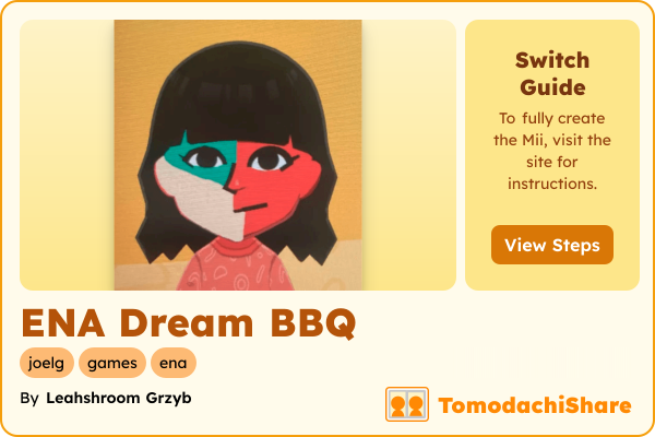 ENA Dream BBQ, a female Mii  with tags: joelg, games, ena