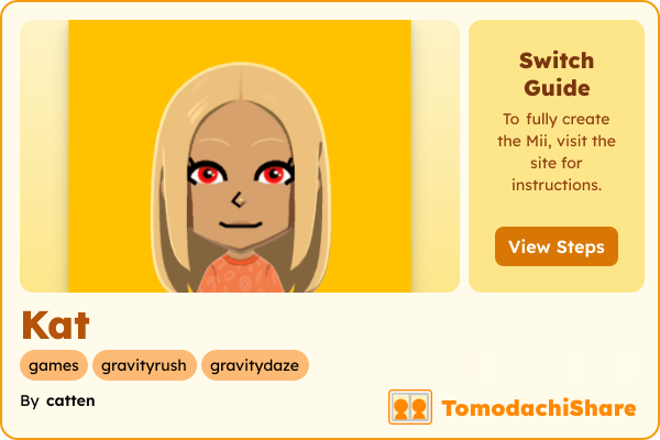 Kat, a female Mii  with tags: games, gravityrush, gravitydaze