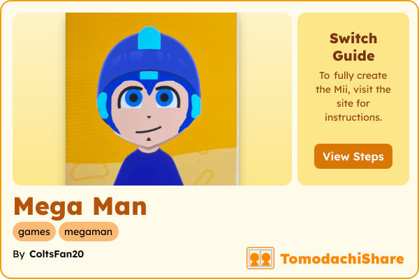 Mega Man, a male Mii  with tags: games, megaman