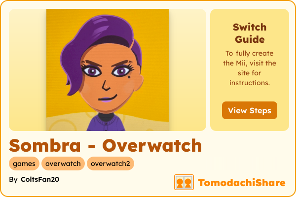 Sombra - Overwatch, a female Mii  with tags: games, overwatch, overwatch2
