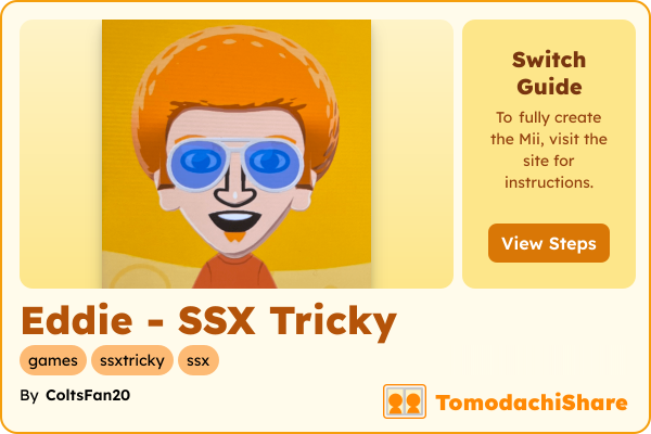 Eddie - SSX Tricky, a male Mii  with tags: games, ssxtricky, ssx