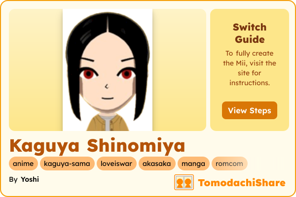 Kaguya Shinomiya, a female Mii  with tags: anime, kaguya-sama, loveiswar, akasaka, manga, romcom