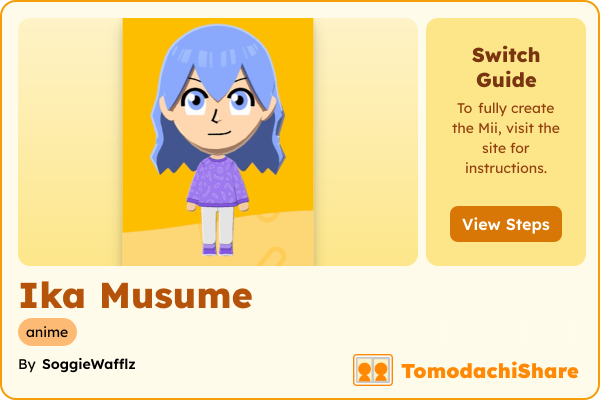 Ika Musume, a female Mii  with tags: anime