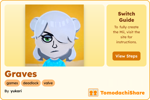 Graves, a female Mii  with tags: games, deadlock, valve