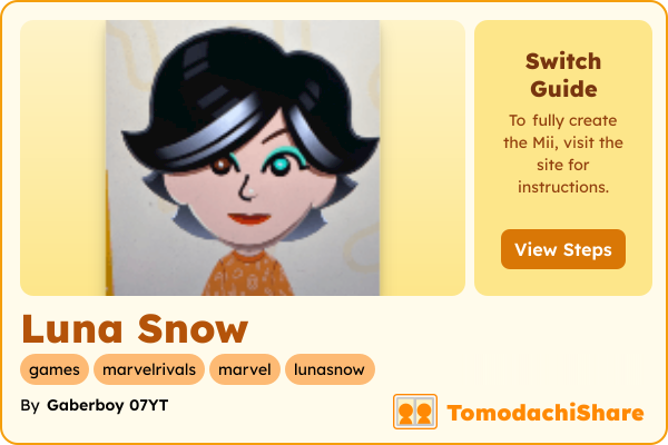 Luna Snow, a female Mii  with tags: games, marvelrivals, marvel, lunasnow
