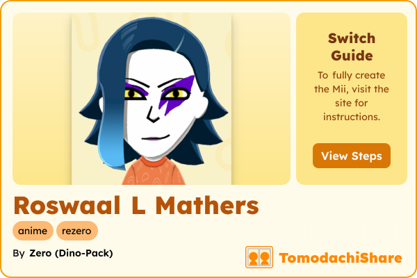 Roswaal L Mathers, a male Mii  with tags: anime, rezero