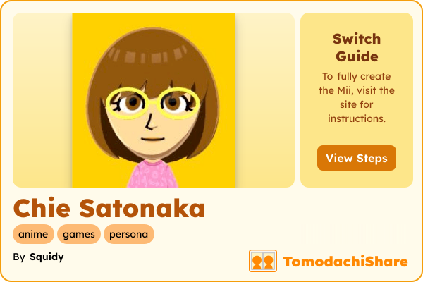 Chie Satonaka, a female Mii  with tags: anime, games, persona