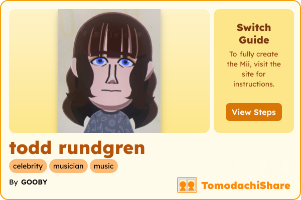 todd rundgren, a male Mii  with tags: celebrity, musician, music