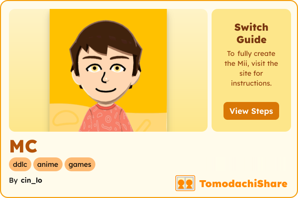 MC, a male Mii  with tags: ddlc, anime, games