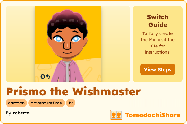Prismo the Wishmaster, a male Mii  with tags: cartoon, adventuretime, tv