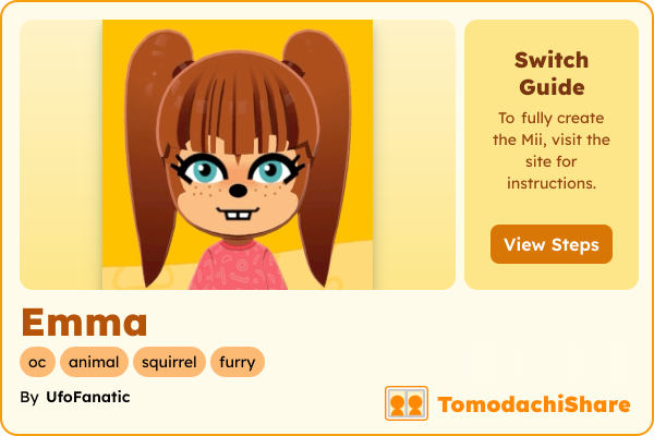Emma, a female Mii  with tags: oc, animal, squirrel, furry