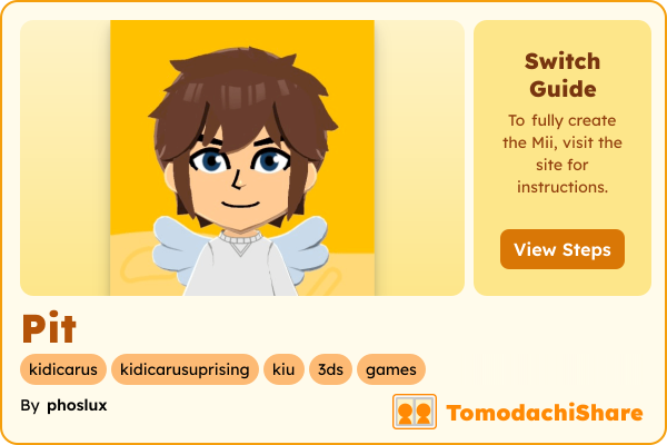 Pit, a male Mii  with tags: kidicarus, kidicarusuprising, kiu, 3ds, games