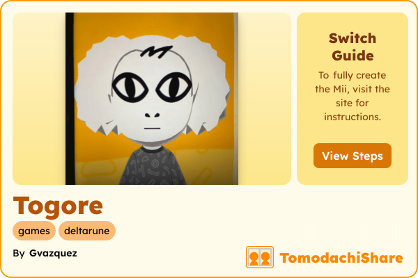 Togore, a male Mii  with tags: games, deltarune
