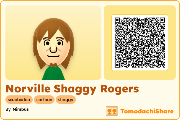 Norville Shaggy Rogers, a male Mii  with tags: scoobydoo, cartoon, shaggy