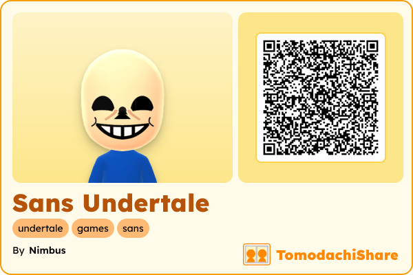 Sans Undertale, a male Mii  with tags: undertale, games, sans