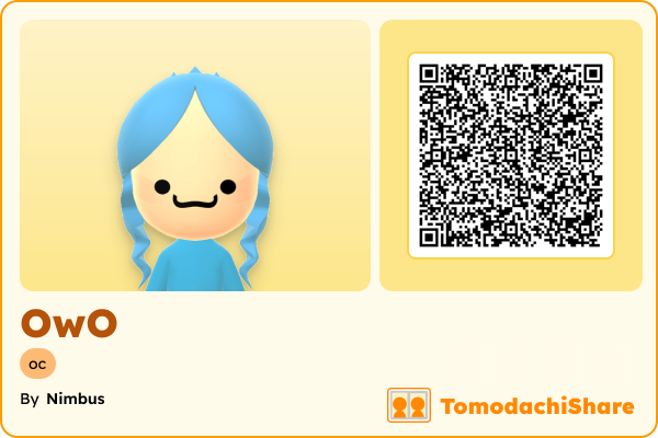 OwO, a female Mii  with tags: oc
