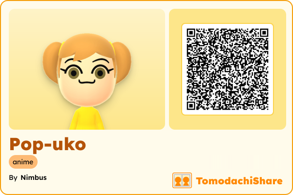 Pop-uko, a female Mii  with tags: anime