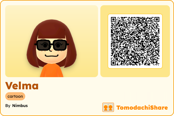 Velma, a female Mii  with tags: cartoon