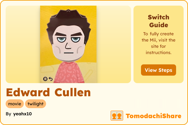 Edward Cullen, a male Mii  with tags: movie, twilight