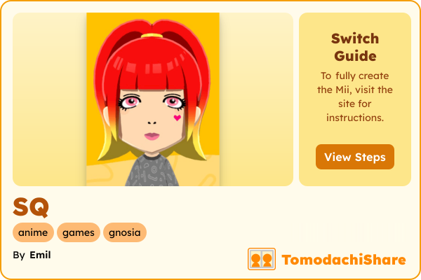 SQ, a female Mii  with tags: anime, games, gnosia