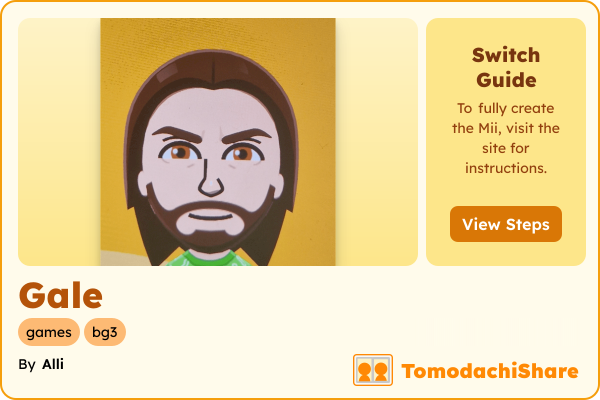 Gale, a male Mii  with tags: games, bg3