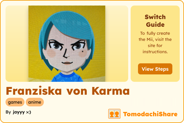 Franziska von Karma, a female Mii  with tags: games, anime