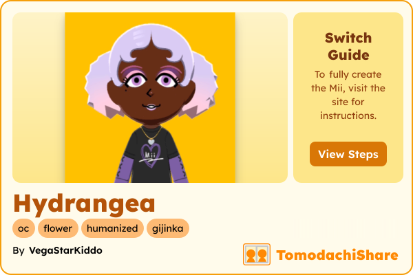 Hydrangea, a female Mii  with tags: oc, flower, humanized, gijinka