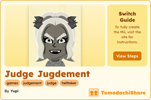 Judge Jugdement, a female Mii  with tags: games, judgement, judge, helltaker