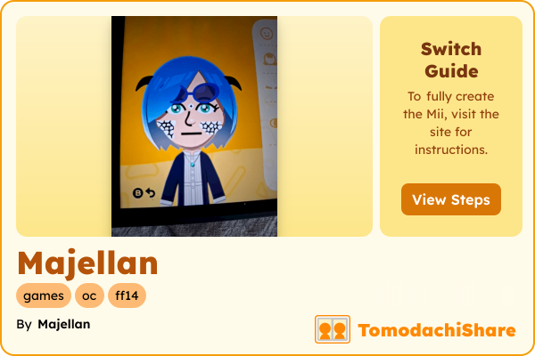 Majellan, a male Mii  with tags: games, oc, ff14